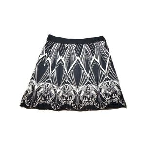 Worthington Monochrome Patterned A-Line Skirt